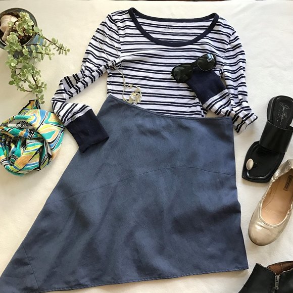 Emporio Armani Asymmetrical Mini Skirt Linen Blue - Picture 15 of 15